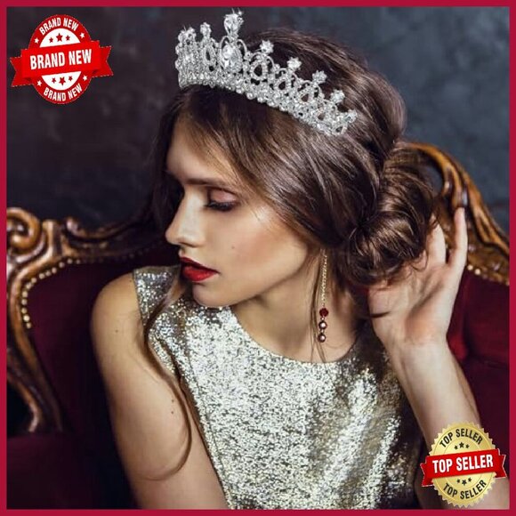 12-Piece Crystal Tiara Set with Comb, Alloy Rhinestone Crowns for Parties main image 5